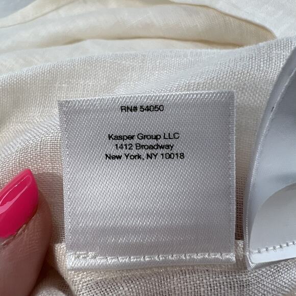 Anne Klein L Large Tunic Top Shirt Linen High Low Blouse Lagenlook Minimalist - Picture 11 of 16